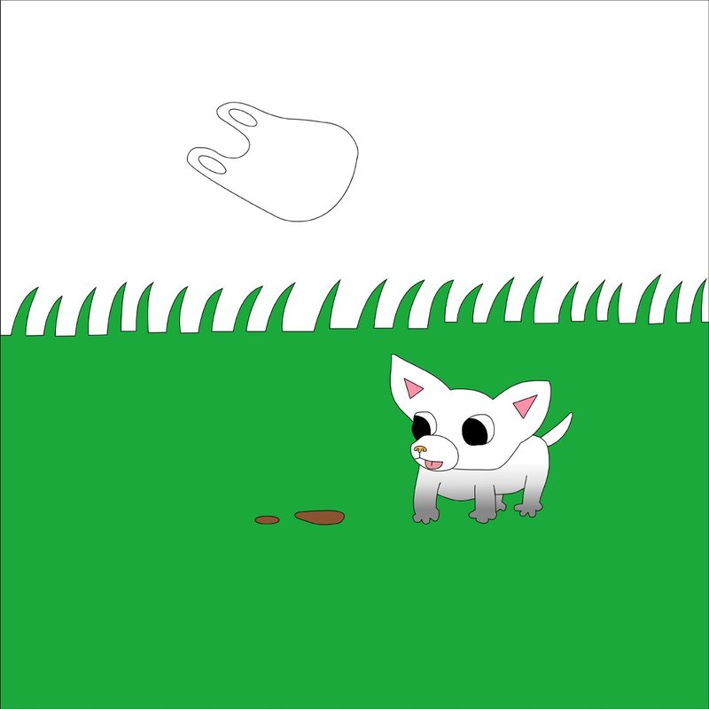 在草地上玩了一天的狗 吉娃娃 - 女装 T 恤 - 棉．麻 白色