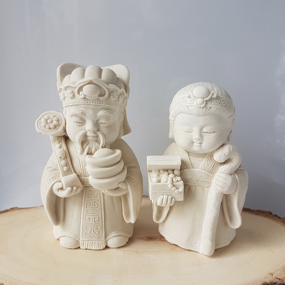 净念吉祥小佛之地公公地婆婆 扩香石含 有附件可加选 - 香薰/精油/线香 - 其他材质 白色