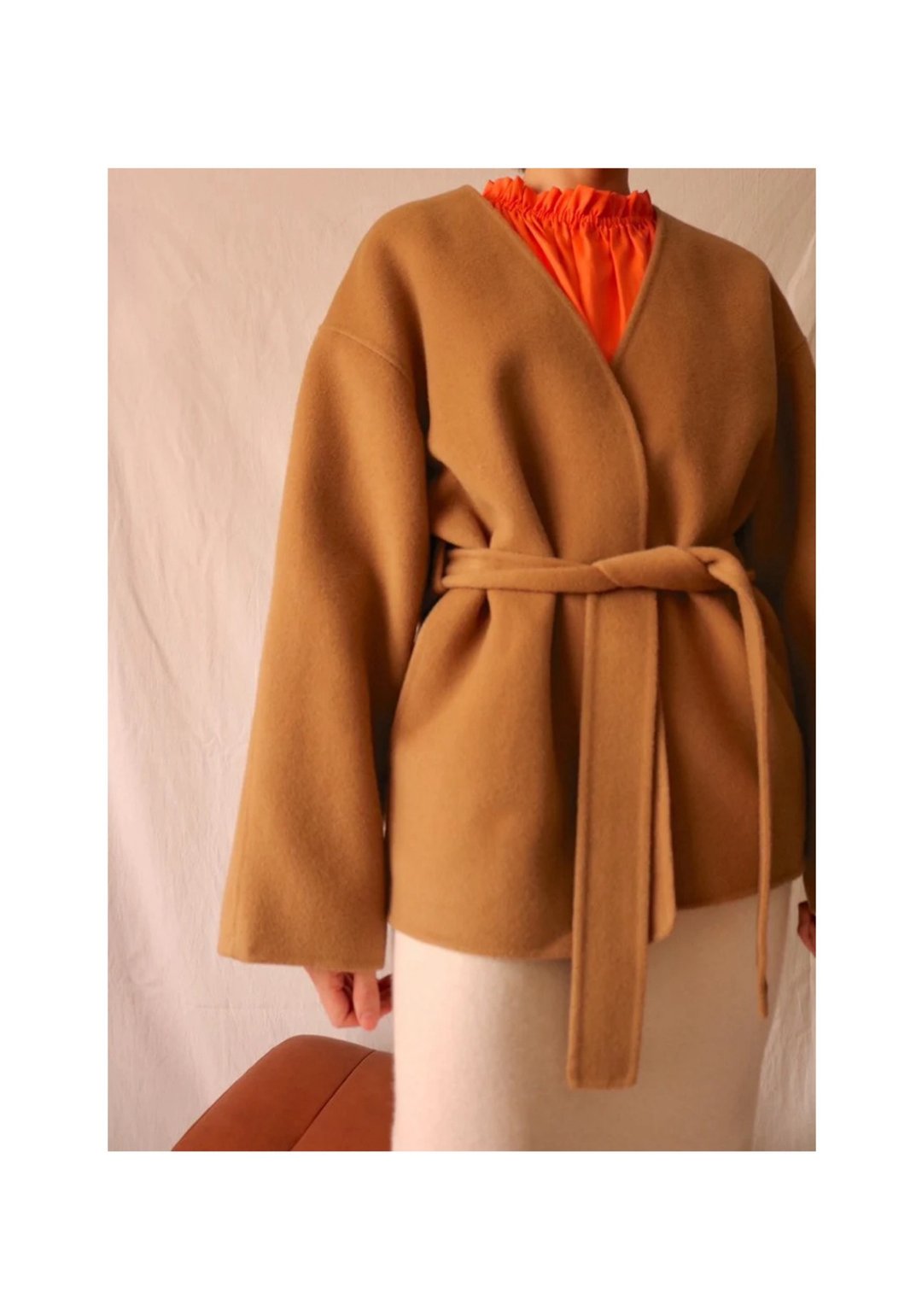 【 出清品】Sonia Jacket 橄榄驼羊毛绑带外套 只剩 S - 女装休闲/机能外套 - 羊毛 