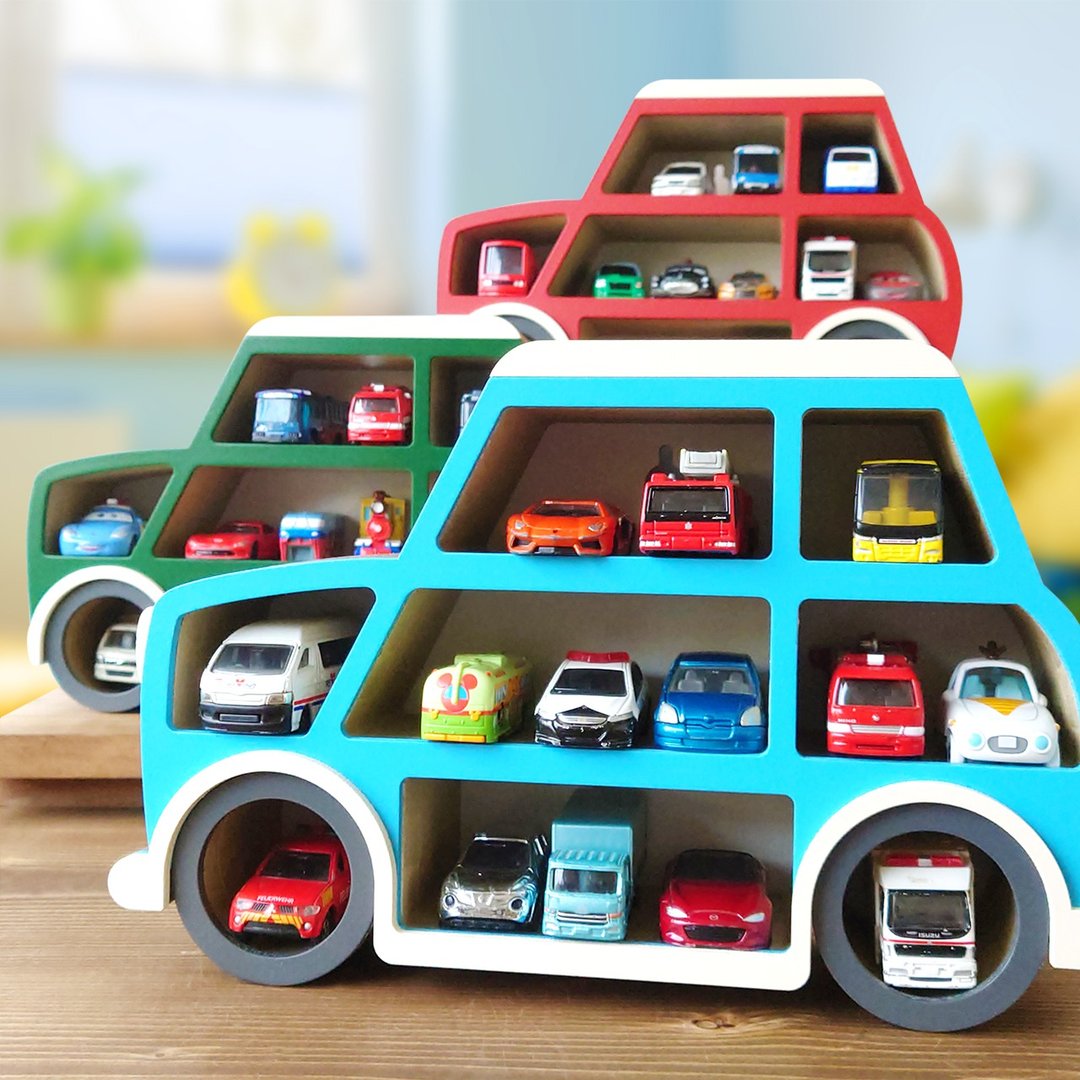 Wood Garage Mini - 儿童家具 - 木头 蓝色