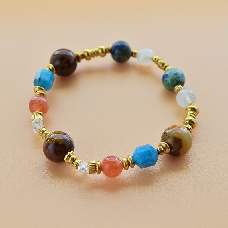 赫基蒙的乐章│彼得石 赫基蒙水晶 太阳石 蓝磷灰石 青金石 手链 - 手链/手环 - 半宝石 