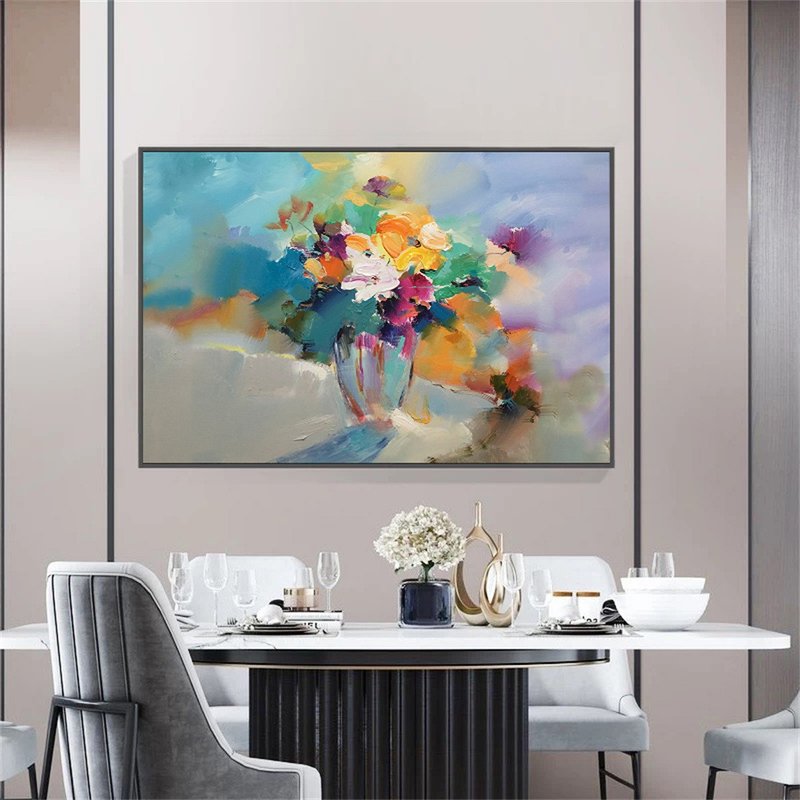 花语 手绘厚油机理画/原创抽象花卉艺术//装饰画/挂画/客厅背景/ - 海报/装饰画/版画 - 亚麻 