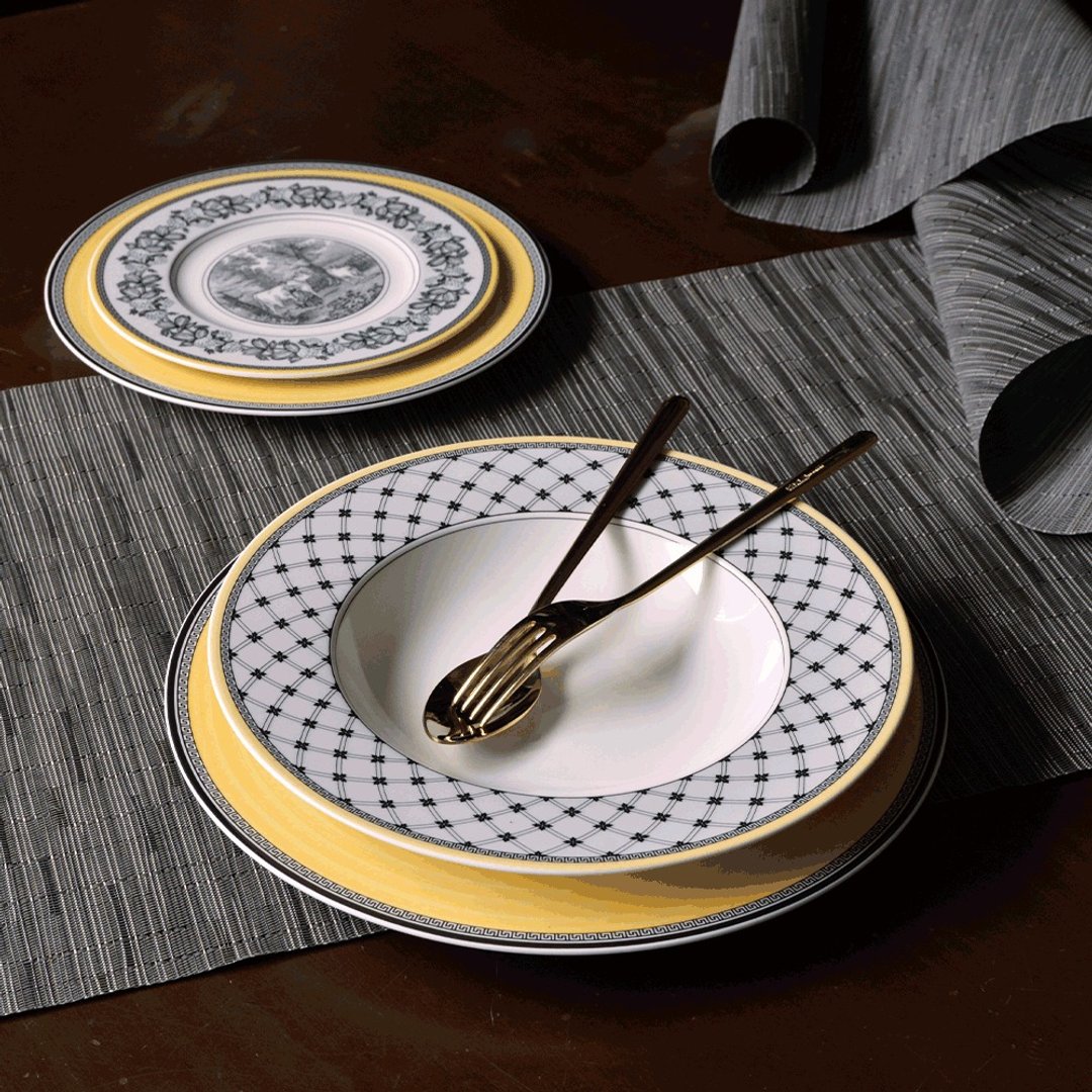德国 Villeroy&Boch  奥顿系列 - 餐盘礼盒 5 件组 - 盘子/餐盘/盘架 - 瓷 黄色
