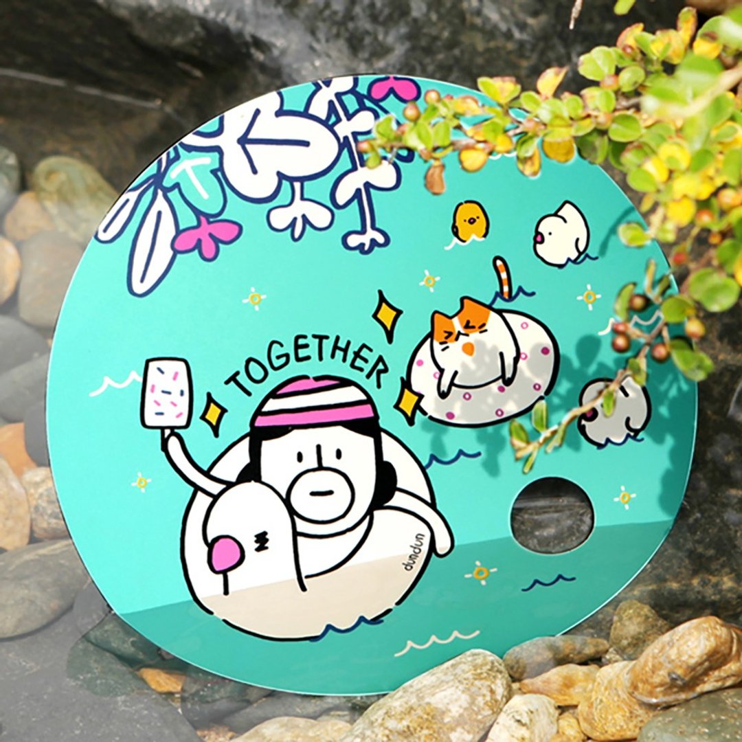 哈啰登登 圆形手扇 03. Swim - 扇子 - 塑料 