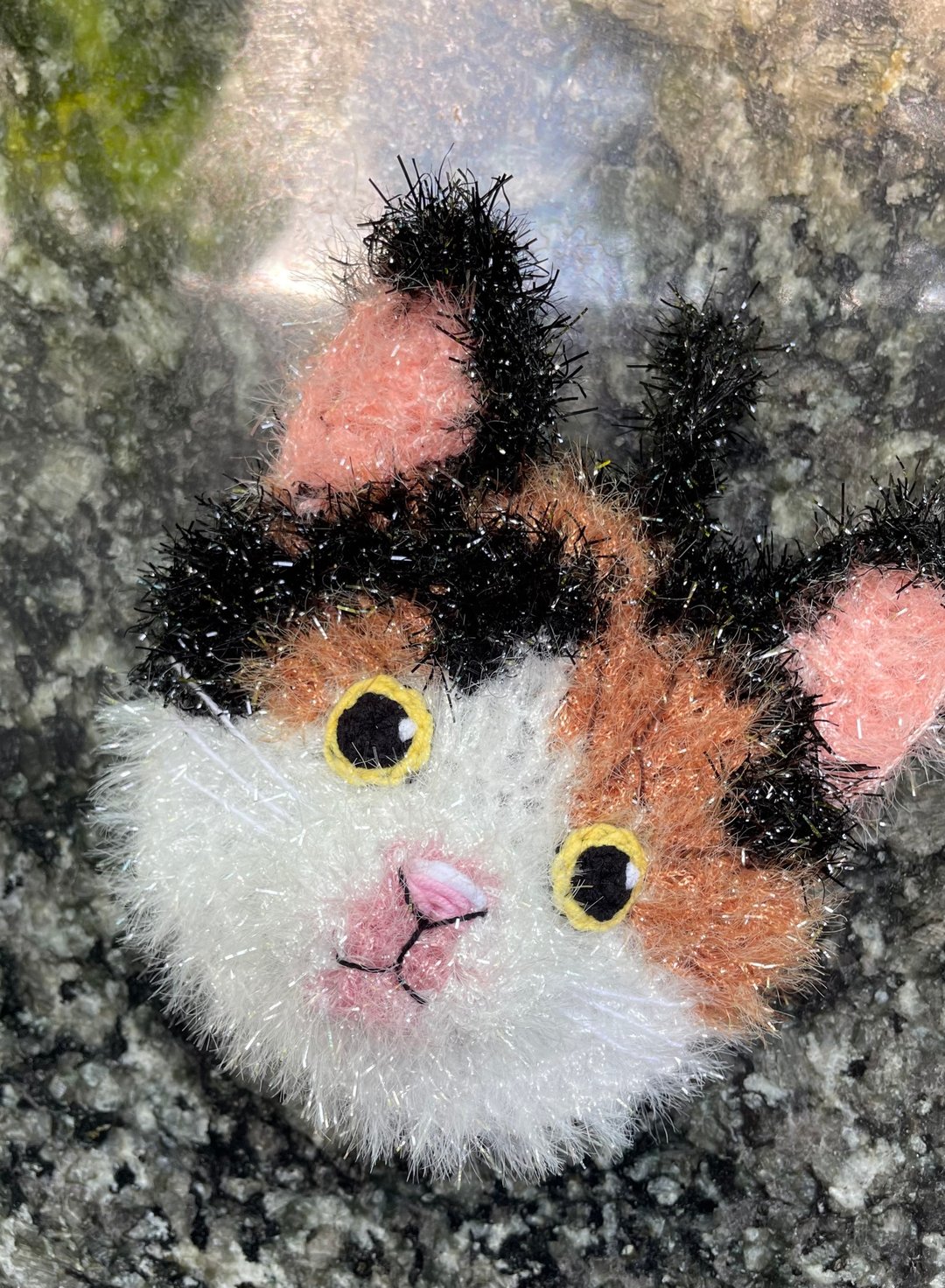 定制三花猫造型韩国线菜瓜布。洗碗。清洁 - 碗盘清洁 - 聚酯纤维 咖啡色