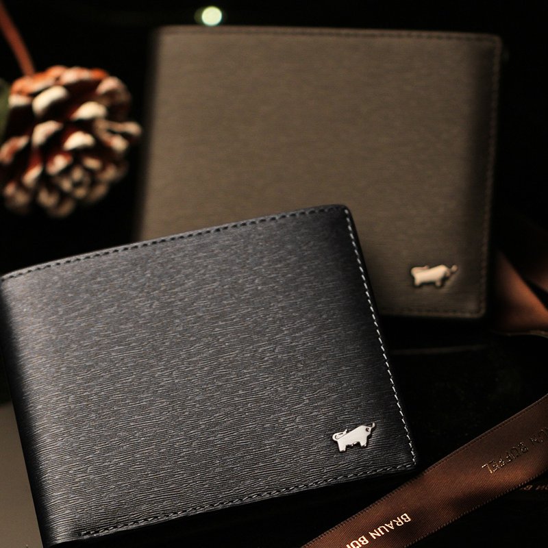 【免费升级送礼包装】波索 12卡中间翻透明窗短夹-黑色/BF386-317 - 皮夹/钱包 - 真皮 黑色