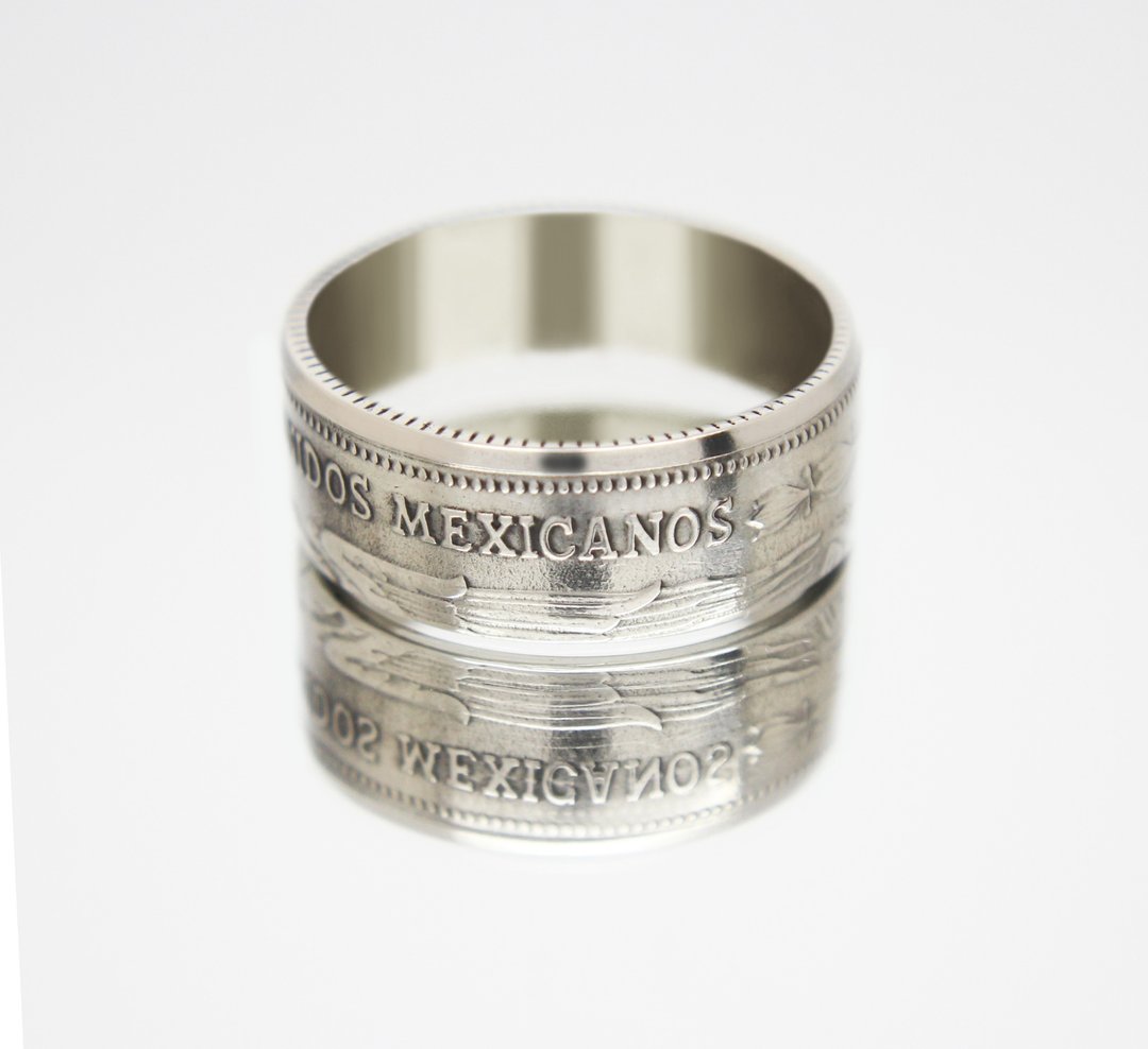 Mexico Coin Ring 500 pesos 1987 Mexican coin ring coin rings for men - 戒指 - 其他金属 