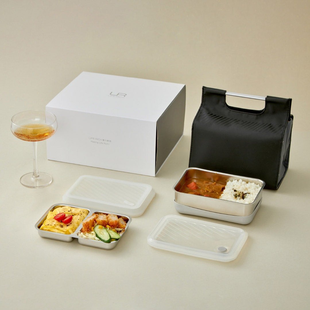 【 Pinkoi 限定 】Double Box 便当盒礼盒－B4 冰雪絮语 - 便当盒/饭盒 - 不锈钢 透明