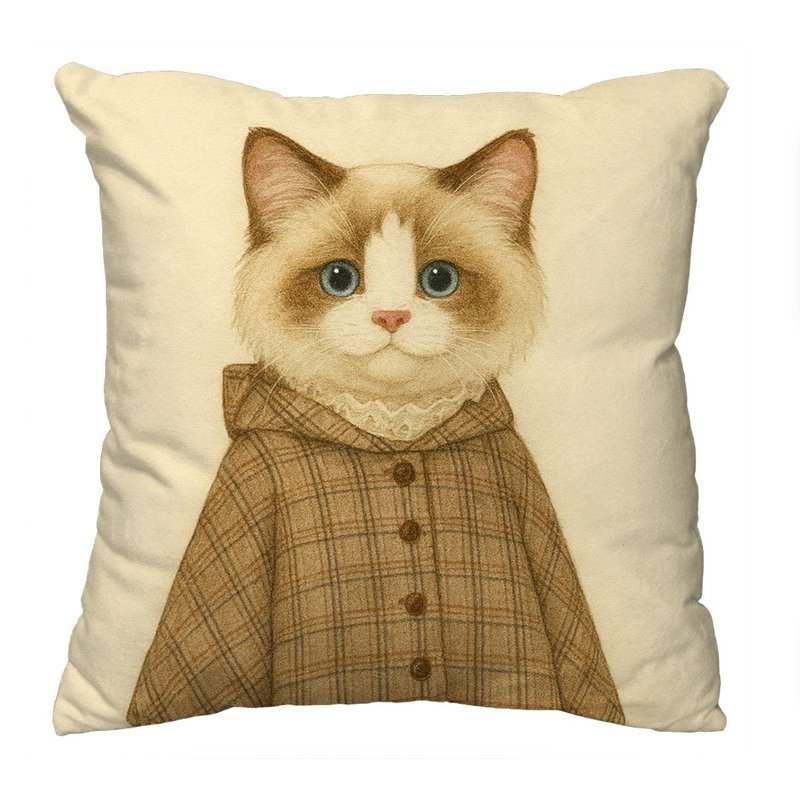 The Neko Ladies时尚猫咪抱枕 │ 英伦猫 - 枕头/抱枕 - 棉．麻 多色