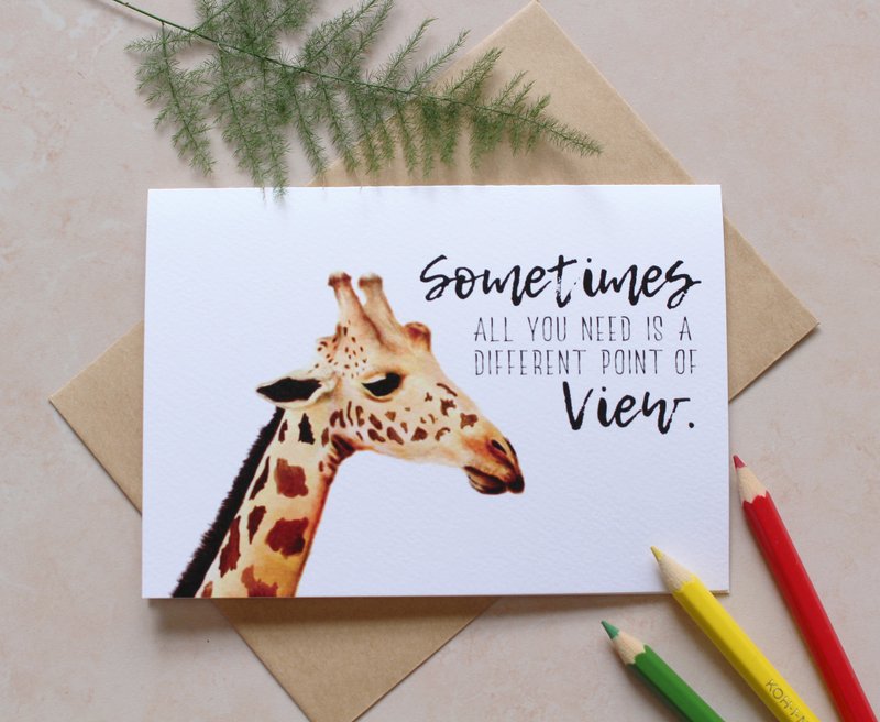 卡片 万用卡 长颈鹿卡片 对折卡 问候卡 - 卡片/明信片 - 纸 