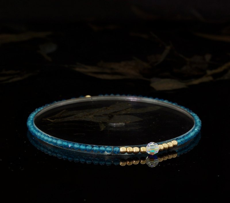 轻奢风 托柏石 14KGF Swarovski 水晶手链 - 手链/手环 - 宝石 