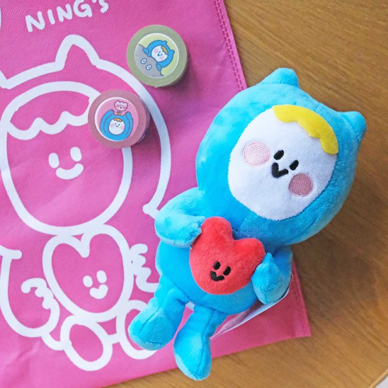Ning's 可爱小蓝娃娃(含粉色不织布袋) - 玩具/玩偶 - 聚酯纤维 
