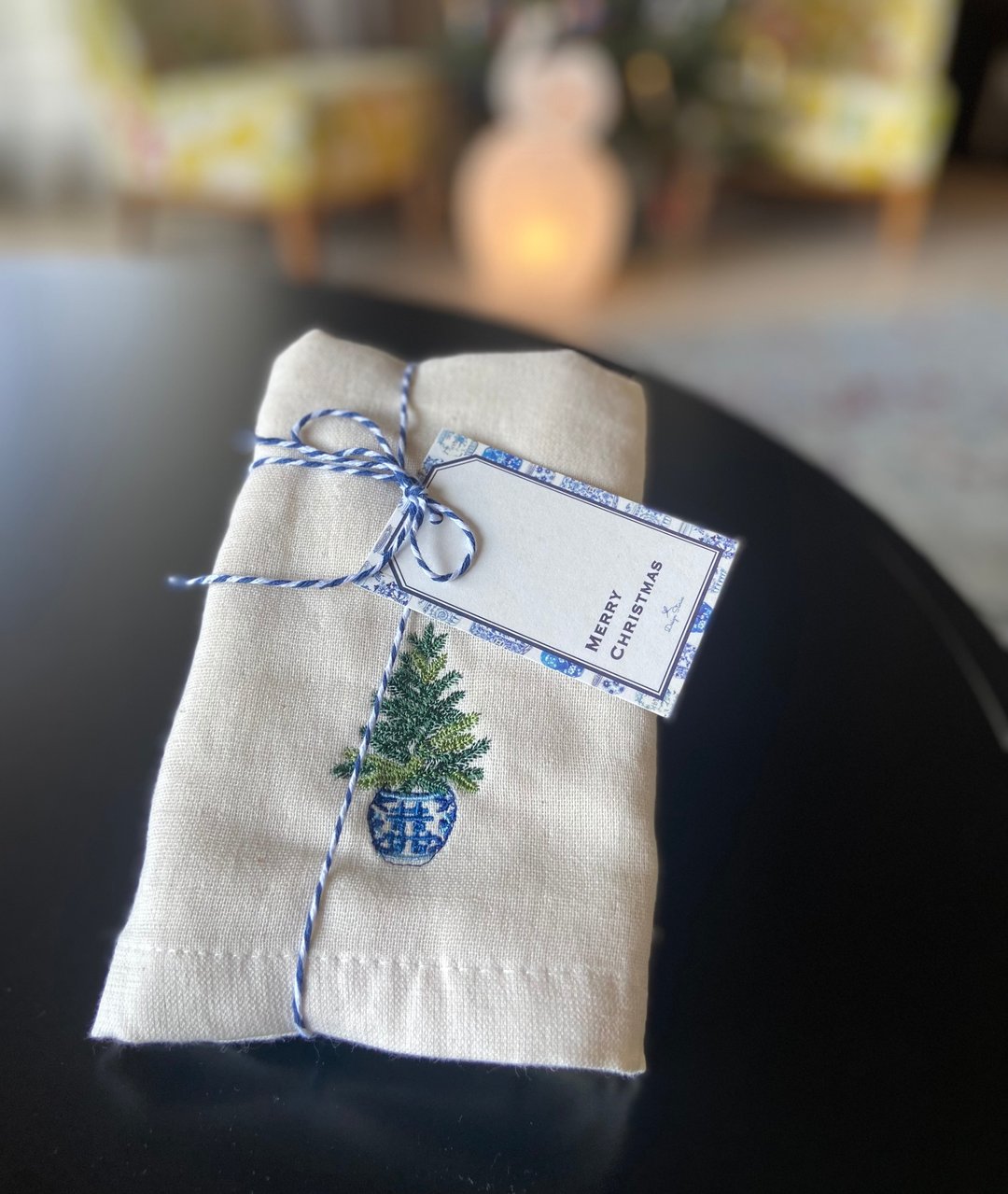 圣诞树刺繍毛巾 - 毛巾浴巾 - 棉 