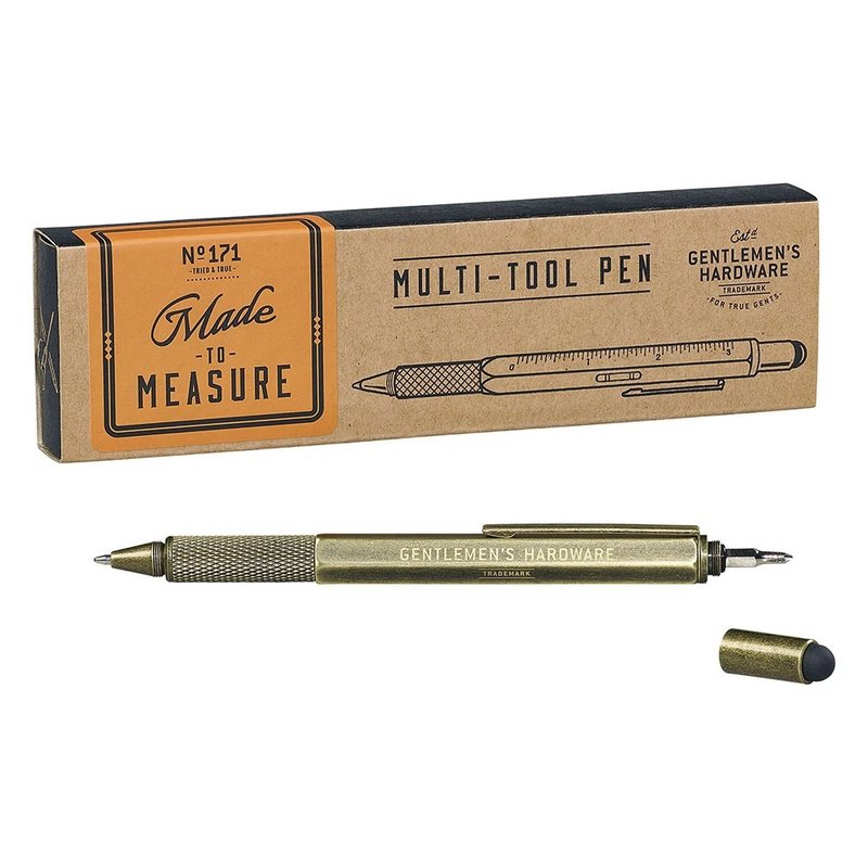 【Gentlemen's Hardware】6合1多功能工具笔 - 圆珠笔/中性笔 - 铜/黄铜 咖啡色