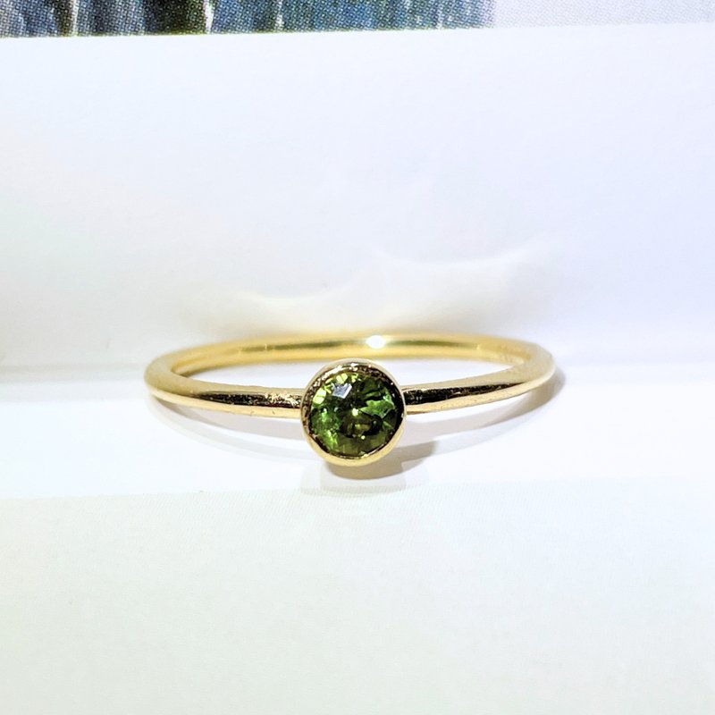 The Twinkle  - 天然石绿色碧玺 18k黄金戒指 - 戒指 - 贵金属 
