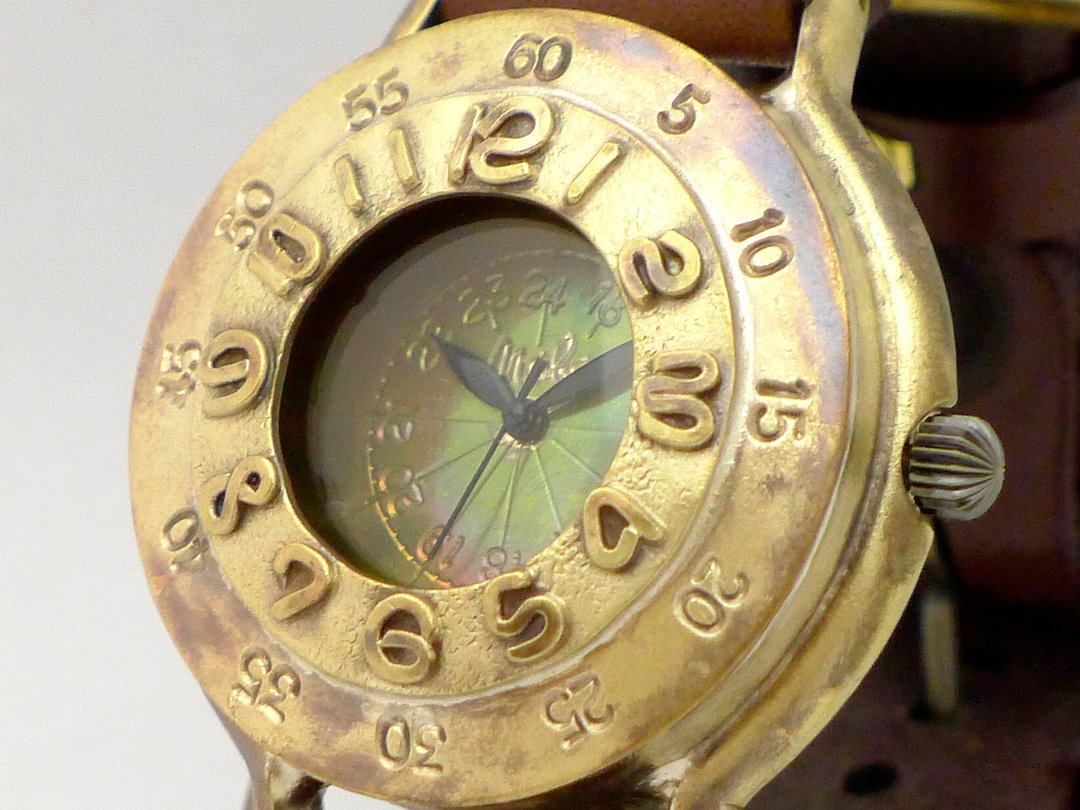Handmade watch GunBoat-B oversized JUMBO Brass (JUM117 BR) - 女表 - 铜/黄铜 金色