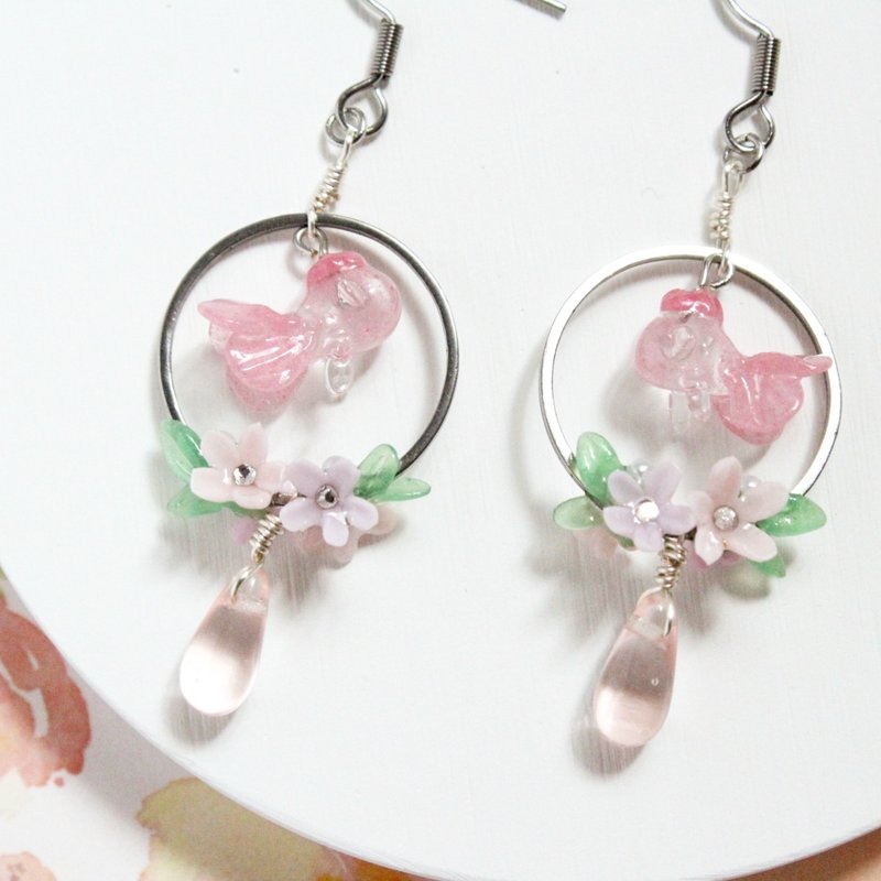 【UV树脂胶】立体金鱼树脂耳环 可改耳夹 - 耳环/耳夹 - 树脂 红色