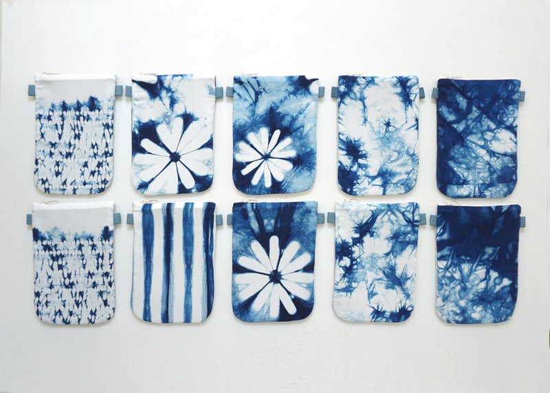 S.A x 蓝染棉绳手机袋 - 侧背包/斜挎包 - 棉．麻 蓝色