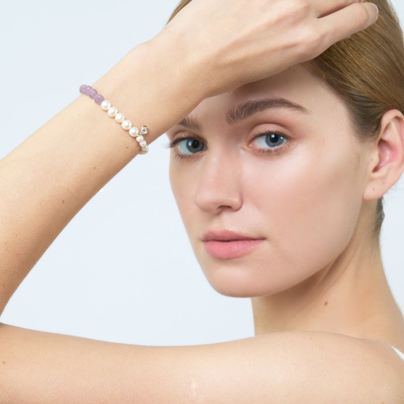 Graine Kunzite Pearl Bracelet - 手链/手环 - 珍珠 金色