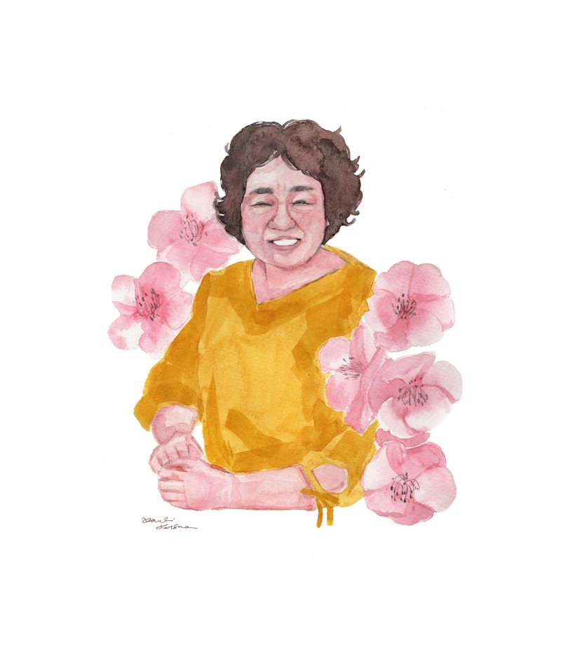 献给妈妈的花语 似颜绘 画像 水彩画 附母亲节卡片 母亲节礼物 - 订制画像 - 纸 