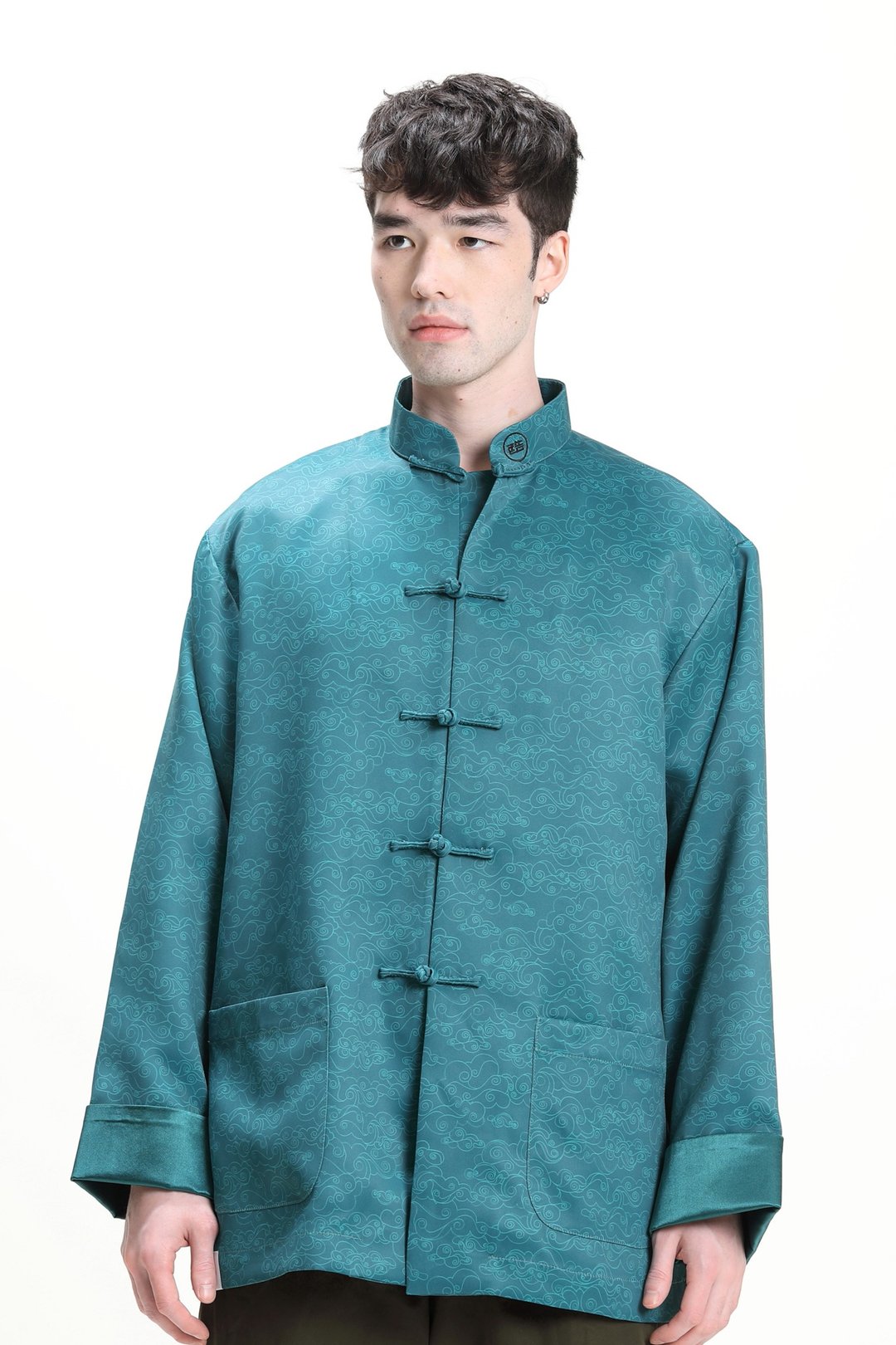 CYPHERHOOD ASHTON 男装水绿色祥云唐装外套 - 男装外套 - 聚酯纤维 