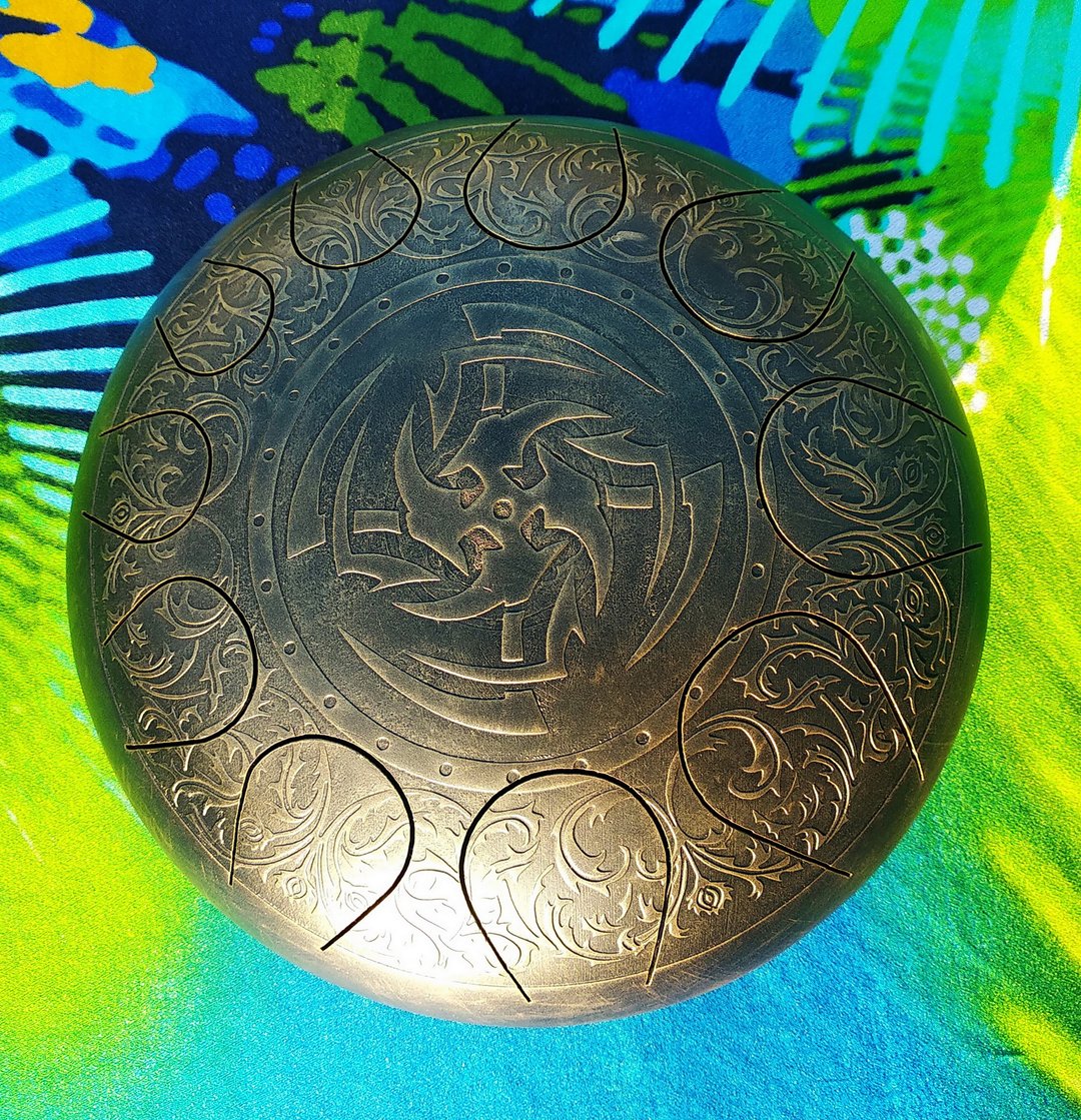 Handpan Steel 30cm, Steel Drum, Shaman Vegan Drum, Steel Tongue Drum, Handpan - 桌游/玩具 - 其他材质 