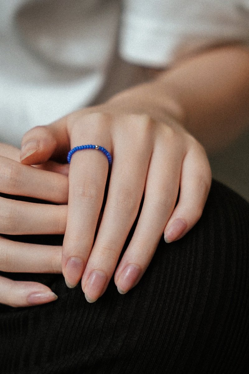 s925纯银镀金米珠戒指 | 定制 | 手工 - 戒指 - 纯银 多色