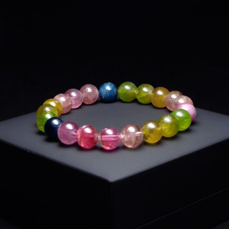 冰透色标碧玺 多彩之光的天然美丽 手链 手环 QBR00108 - 手链/手环 - 水晶 