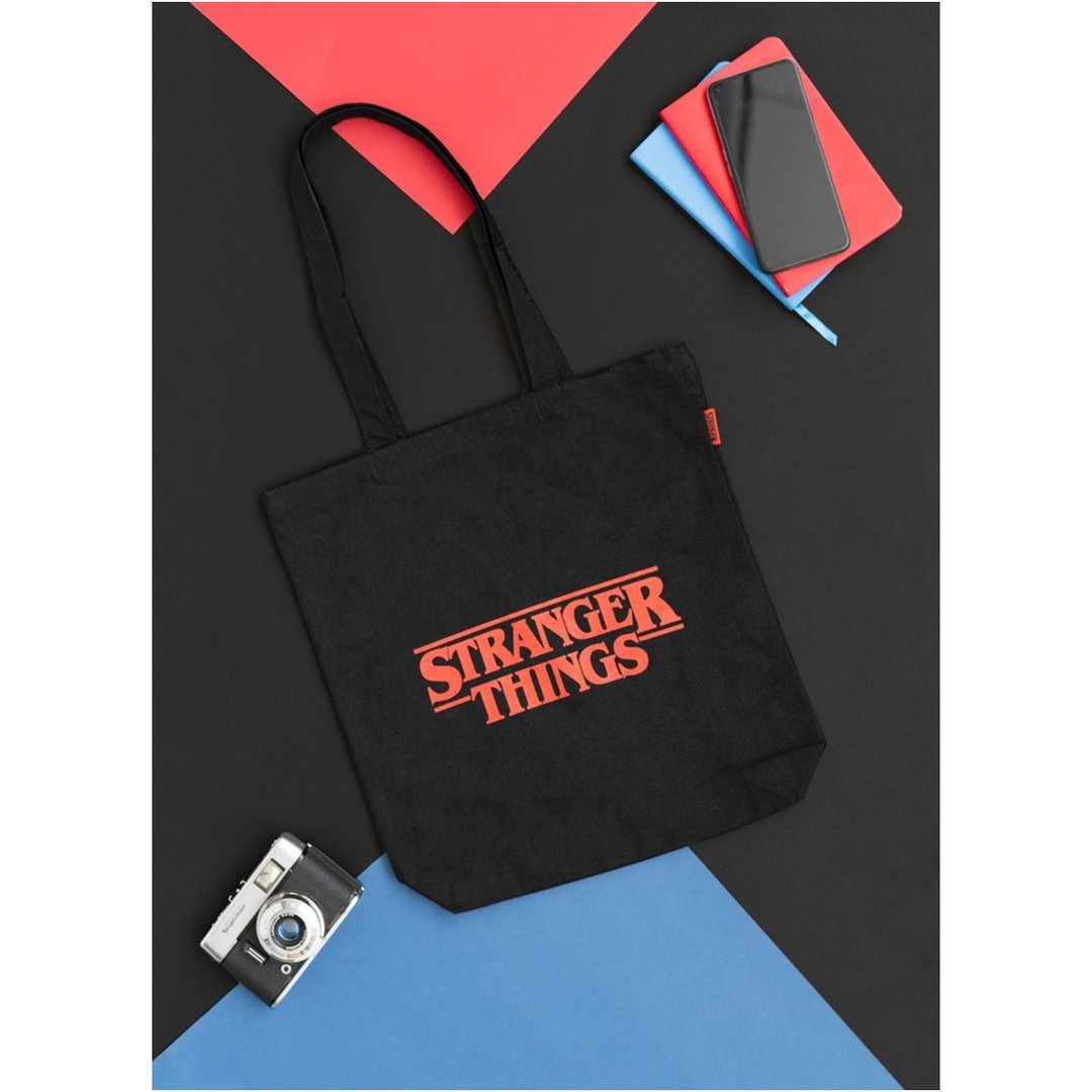 【怪奇物语】Stranger Things Logo手提袋/环保购物袋 - 手提包/手提袋 - 其他材质 黑色