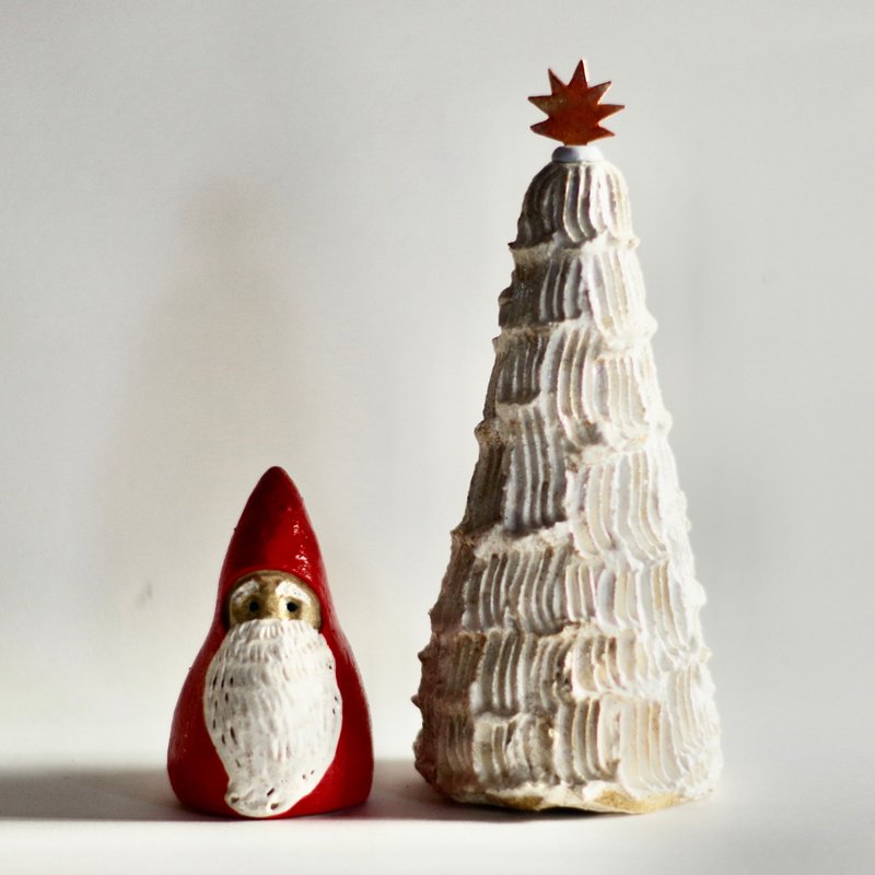 圣诞树和圣诞老人 - 摆饰 - 其他材质 白色