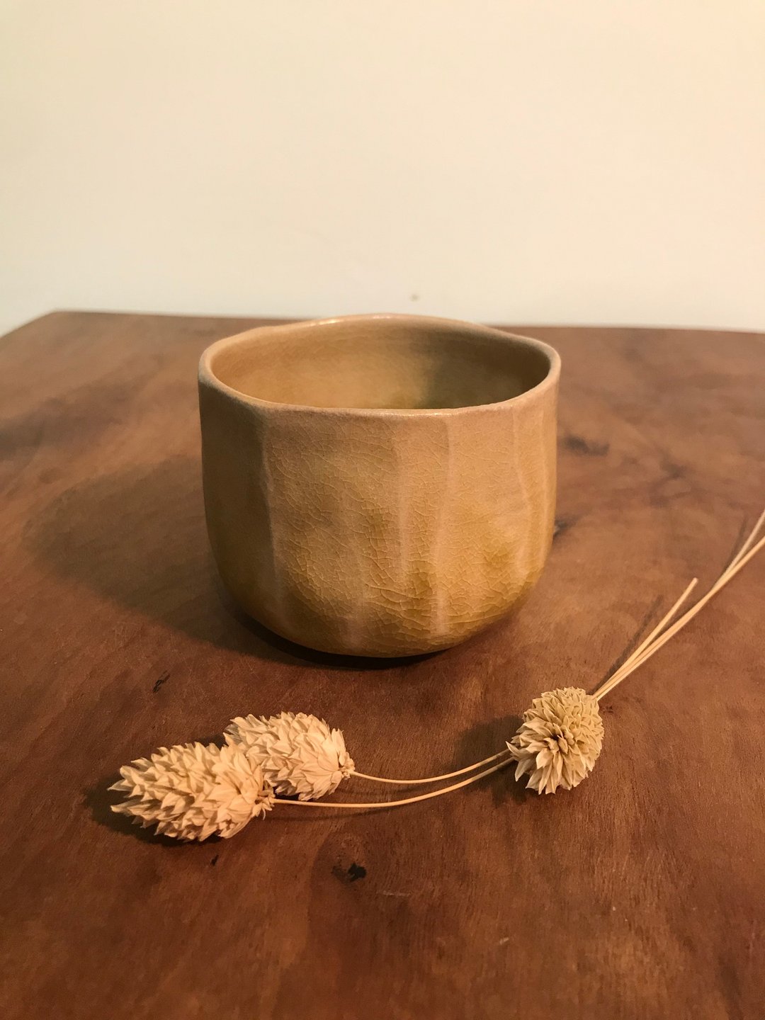 黄濑户削切茶碗 - 茶具/茶杯 - 陶 黄色