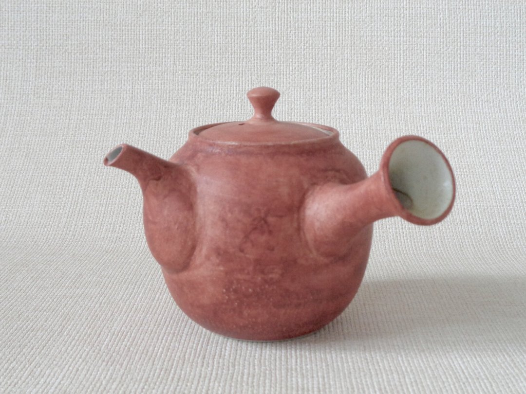 赤绘白百合茶壶 - 茶具/茶杯 - 陶 红色