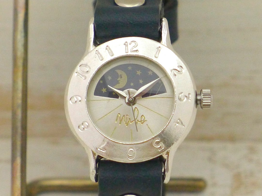 手工腕表 HandCraftWatch Strap Lady-S-S&M Lady's Silver Sun&Moon (289SV-S&M) - 女表 - 纯银 银色