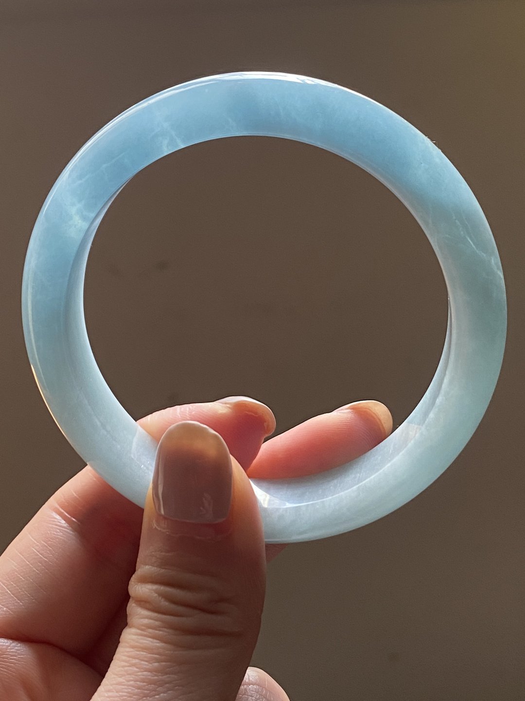 天然海蓝宝手镯有猫眼效应58.5 - 手链/手环 - 水晶 蓝色