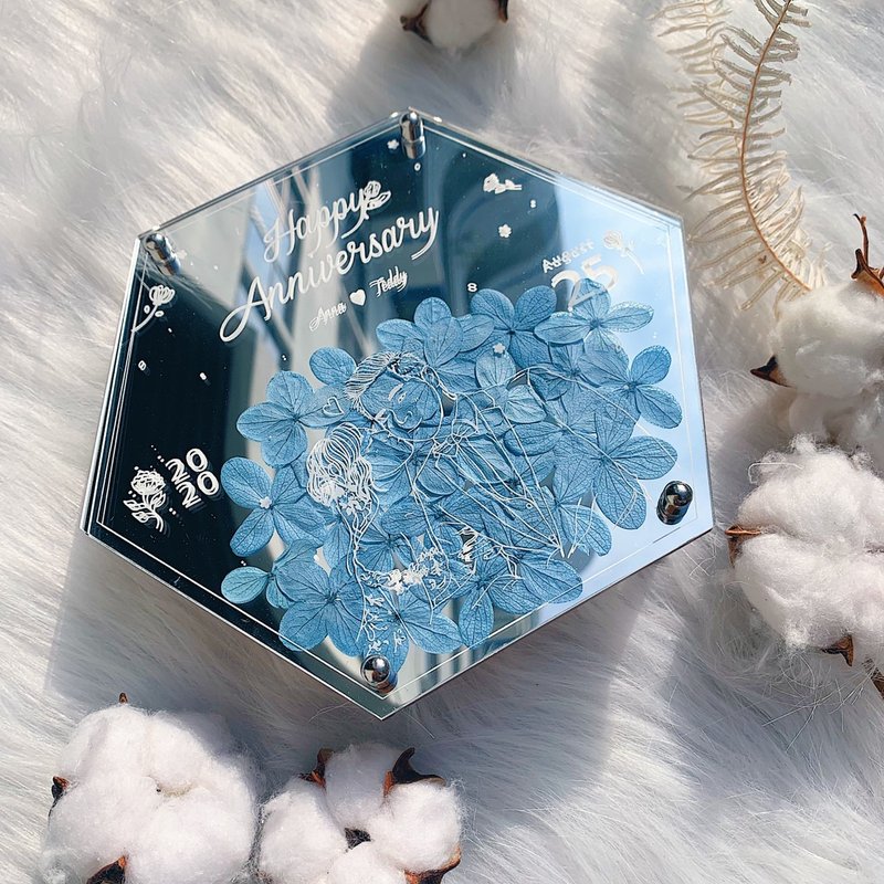 【专属定制化| 永生压花双面无框桌镜2.0】::礼物|情人|纪念|生日 - 画框/相框 - 压克力 银色