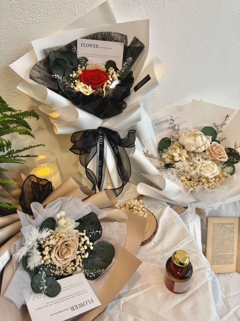 35厘米康乃馨永生花束 母亲节 礼物 干燥花 永生花 康乃馨 - 干燥花/捧花 - 植物．花 红色