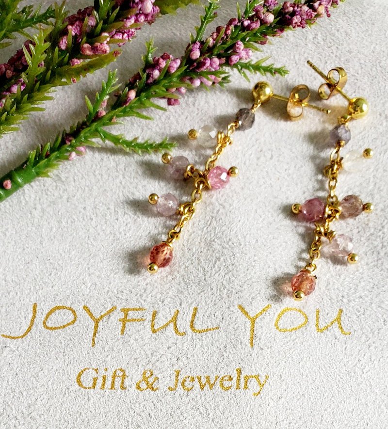 天然彩宝吊款耳环 - 耳环/耳夹 - 宝石 