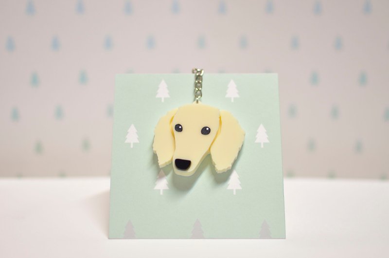 奶油腊肠-长毛-钥匙圈压克力 - 钥匙链/钥匙包 - 压克力 