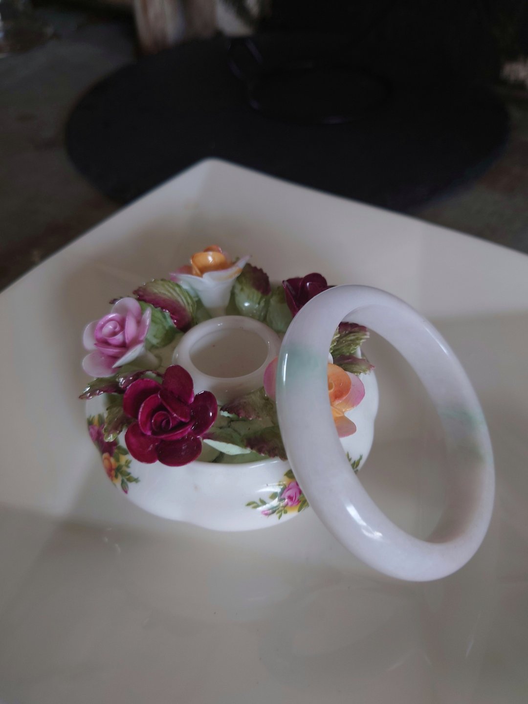 原Miss feng-天然冰种白淡紫飘花翡翠手镯 - 手链/手环 - 玉石 