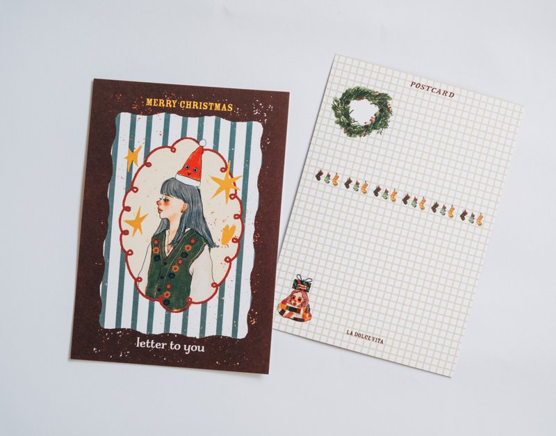 Letter to you 小红帽 圣诞明信片 - 卡片/明信片 - 纸 多色