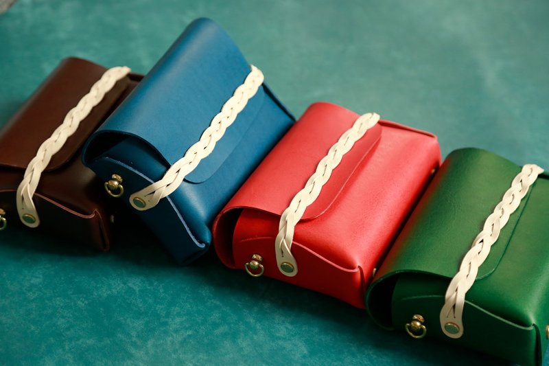 【切线派】TANGENT LINEAR 迷你 真皮休闲单肩斜挎包百搭手机包 - 侧背包/斜挎包 - 真皮 多色