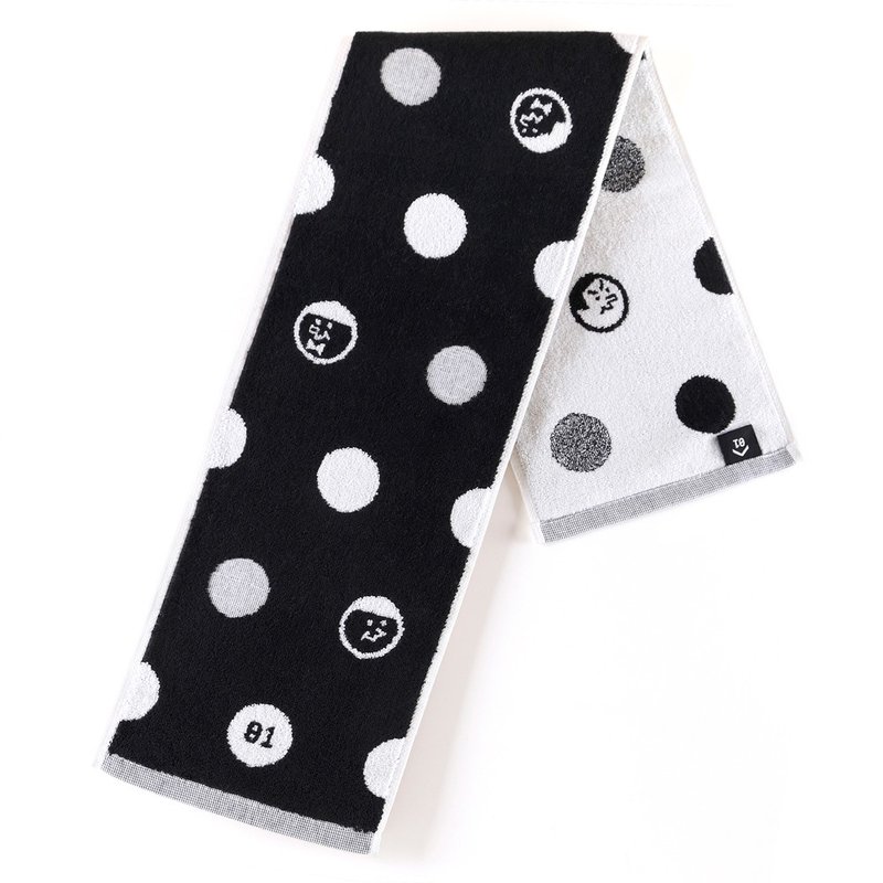 好友点点 ! 黑色款 / 窄版运动巾 - 毛巾浴巾 - 棉．麻 黑色