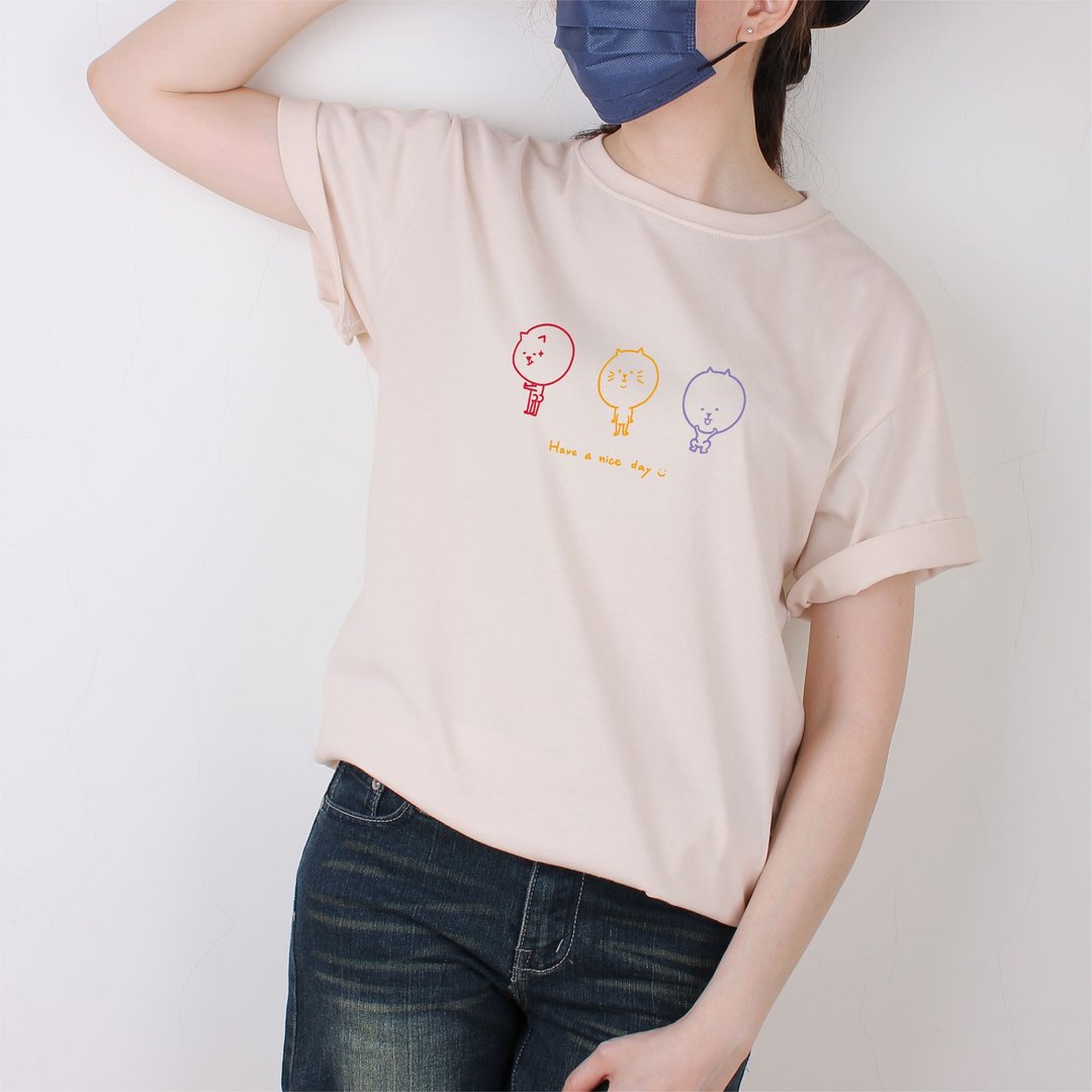 【台丸兄弟】Have a nice day美好的一天 短T/女上衣/T-Shirt - 女装 T 恤 - 棉．麻 白色