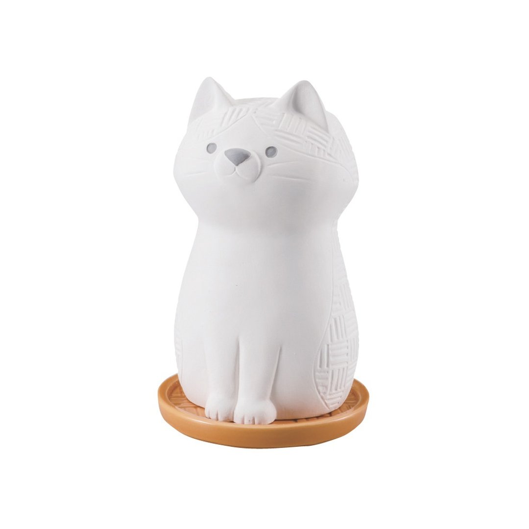 【日本DECOLE】KARATTO MASCOT 自然除湿器 - 白色猫 - 摆饰 - 陶 白色