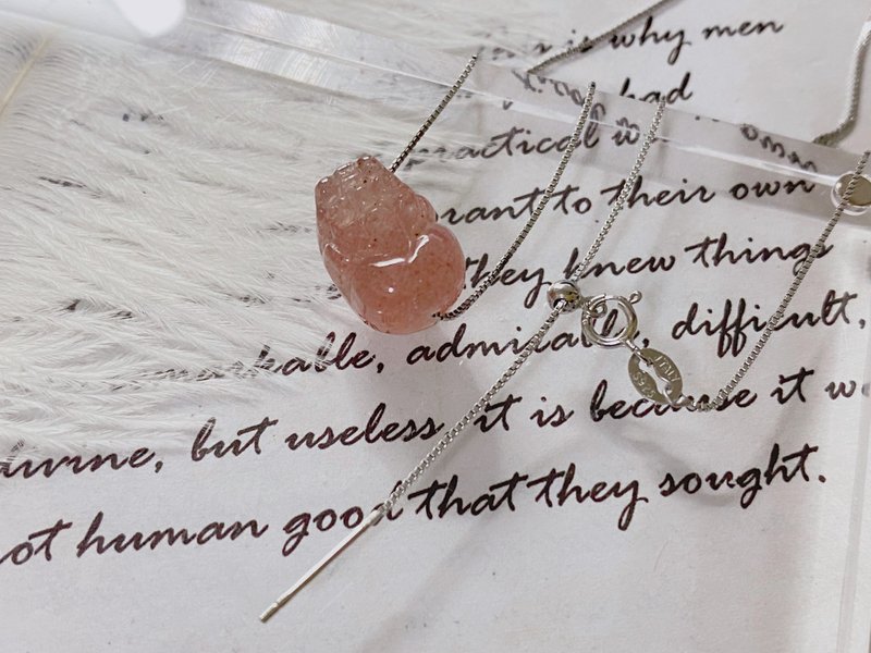 ʚ(圆的兔几)ɞ   水晶项链 ๑草莓晶貔貅 - 项链 - 其他材质 红色