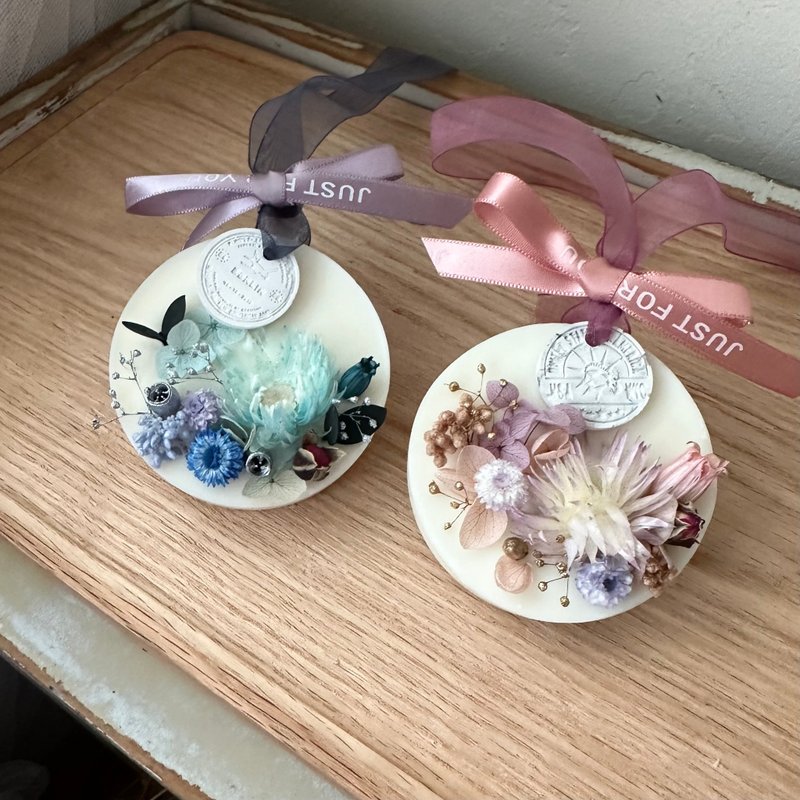【香.花】定制 | 永生花香砖圈香砖 婚礼小物  圣诞礼盒 闺蜜礼 - 蜡烛/烛台 - 蜡 白色