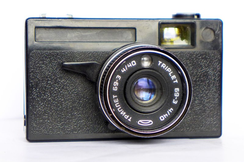 Siluet Elektro Electro USSR scale-focus camera lens Triplet-69-3 4/40 BelOMO - 相机 - 其他金属 银色