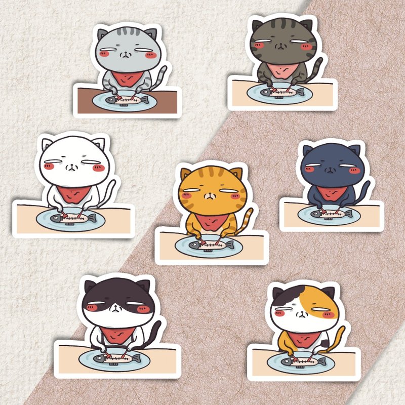 猫咪贴纸 / 优雅如我 / pvc / 5cm - 贴纸 - 其他材质 多色