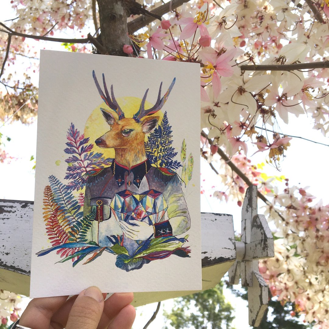 【明信片】Heart Keeper台湾水鹿 - 卡片/明信片 - 纸 