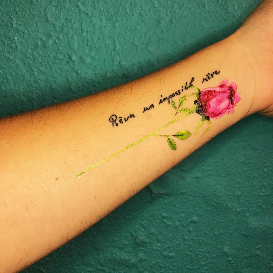Red Rose - 纹身贴 - 纸 红色